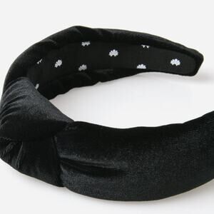 New with Tags! Lele Sadoughi Velvet Knotted Headband Jet Black 001